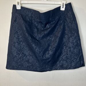 Orvis Womens Embossed Pull On Travel Skort XL Navy Blue Mesh Lined Short